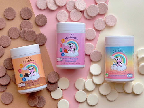 Rainbow Milk Tablet รับตัวแทนจำหน่ายผลิตภัณฑ์นมอัดเม็ด