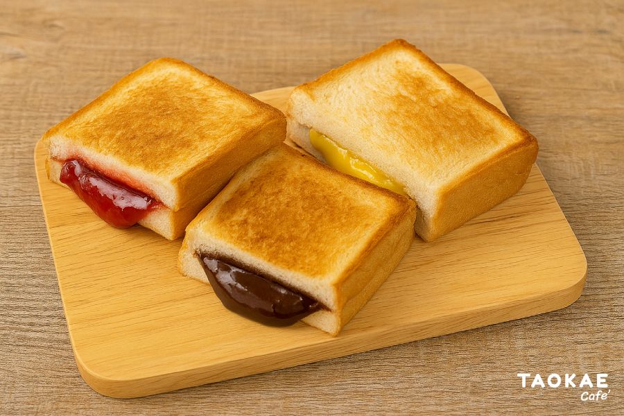 ขายอะไรดี ขนมปังปิ้งไส้ทะลัก ขนมทานเล่นกำไรดี