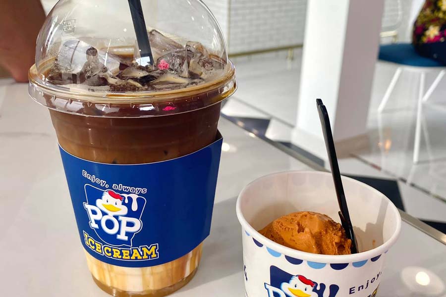 POP ICE CREAM ร้านไอศกรีม กาแฟสด นมสด และป็อปคอร์นรสเนยสด