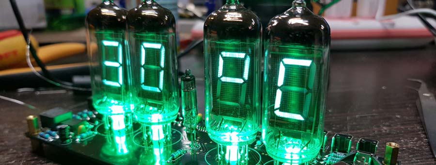 นาฬิกาหลอดแก้ว VFD & Nixie Clock สไตล์แนววินเทจย้อนยุค ของตกแต่งบ้าน