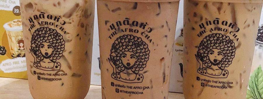 มุกติดหัว The Afro Cha แฟรนไชส์ร้านชานมไข่มุก ชาพ่นไฟ เมนูปั่น