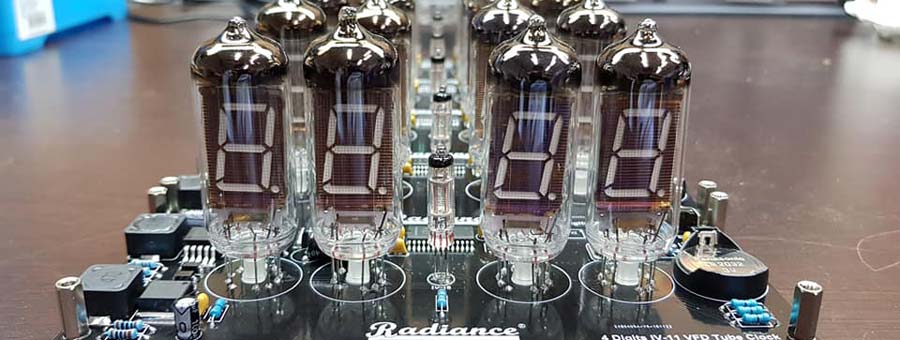 นาฬิกาหลอดแก้ว VFD & Nixie Clock สไตล์แนววินเทจย้อนยุค ของตกแต่งบ้าน