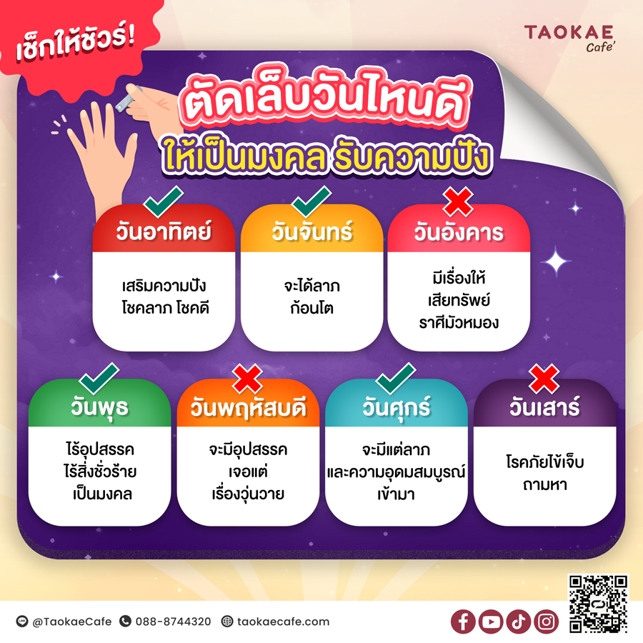 ตัดเล็บวันไหนดี ให้เป็นมงคล รับความปัง